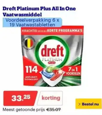 Bol.com Dreft platinum plus all in one vaatwasmiddel aanbieding