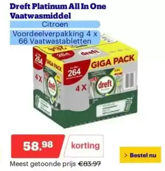 Bol.com Dreft platinum all in one vaatwasmiddel aanbieding