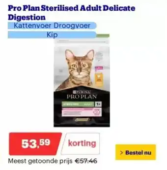 Bol.com Pro plan sterilised adult delicate digestion aanbieding