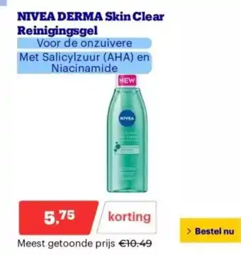 Bol.com NIVEA DERMA Skin Clear Reinigingsgel aanbieding