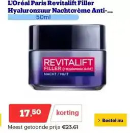 Bol.com L'oréal paris revitalift filler hyaluronzuur nachtcrème anti- aanbieding