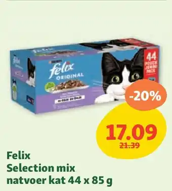 Maxi Zoo Felix Selection mix natvoer kat 44 x 85 g aanbieding