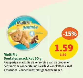 Maxi Zoo MultiFit Dentalys snack kat 60 g aanbieding