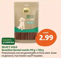 Maxi Zoo SELECT GOLD Sensitive Dental snacks 99 g > 720 g aanbieding