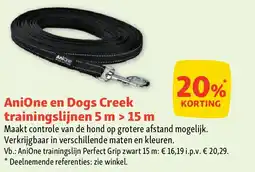 Maxi Zoo AniOne en Dogs Creek trainingslijnen 5 m > 15 m aanbieding