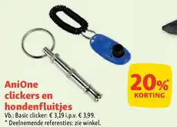 Maxi Zoo AniOne clickers en hondenfluitjes aanbieding