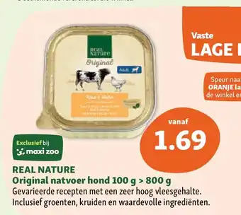 Maxi Zoo REAL NATURE Original natvoer hond 100 g > 800 g aanbieding