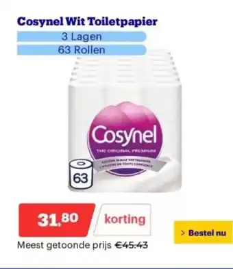 Bol.com Cosynel wit toiletpapier aanbieding