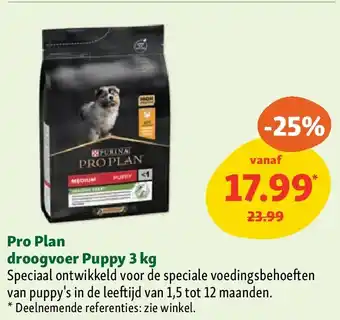 Maxi Zoo Pro Plan droogvoer Puppy 3 kg aanbieding