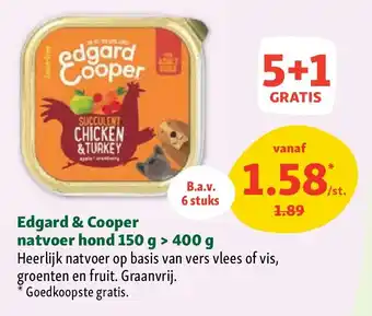 Maxi Zoo Edgard & Cooper natvoer hond 150 g > 400 g aanbieding