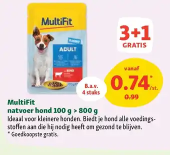 Maxi Zoo MultiFit natvoer hond 100 g > 800 g aanbieding