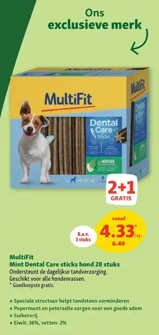 Maxi Zoo MultiFit Mint Dental Care sticks hond 28 stuks aanbieding