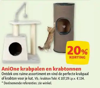 Maxi Zoo AniOne krabpalen en krabtonnen aanbieding