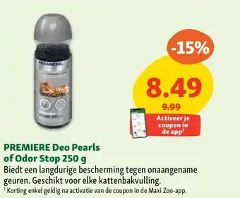 Maxi Zoo PREMIERE Deo Pearls of Odor Stop 250 g aanbieding