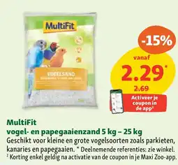 Maxi Zoo MultiFit vogel- en papegaaienzand 5 kg – 25 kg aanbieding