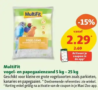 Maxi Zoo MultiFit vogel- en papegaaienzand 5 kg – 25 kg aanbieding