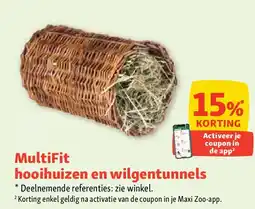 Maxi Zoo MultiFit hooihuizen en wilgentunnels aanbieding