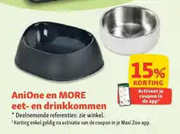 Maxi Zoo AniOne en MORE eet- en drinkkommen aanbieding