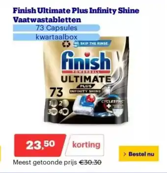 Bol.com Finish ultimate plus infinity shine vaatwastabletten aanbieding