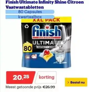 Bol.com Finish ultimate infinity shine citroen vaatwastabletten aanbieding