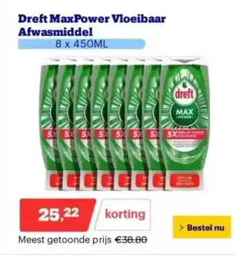 Bol.com Dreft maxpower vloeibaar afwasmiddel aanbieding