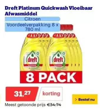 Bol.com Dreft platinum quickwash vloeibaar afwasmiddel aanbieding