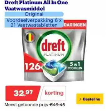 Bol.com Dreft platinum all in one vaatwasmiddel aanbieding