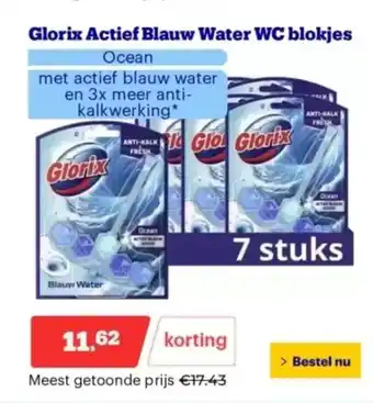 Bol.com Glorix Actief Blauw Water WC blokjes aanbieding