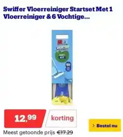 Bol.com Swiffer vloerreiniger startset met 1 vloerreiniger & 6 vochtige aanbieding