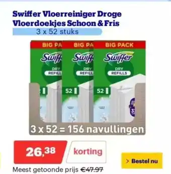 Bol.com Swiffer vloerreiniger droge vloerdoekjes schoon & fris aanbieding