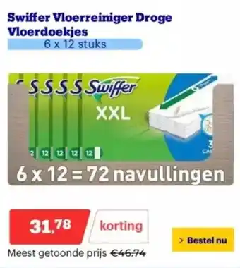 Bol.com Swiffer vloerreiniger droge vloerdoekjes aanbieding