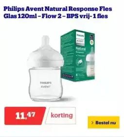 Bol.com Philips Avent Natural Response Fles Glas- Flow 2 -BPS vrij- 1 fles aanbieding