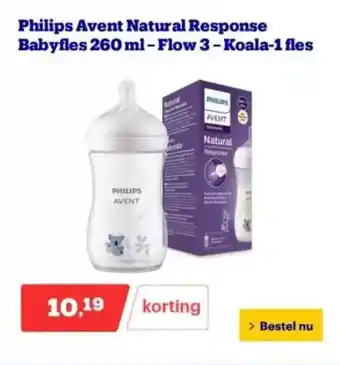 Bol.com Philips Avent Natural Response Babyfles- Flow 3-Koala-1 fles aanbieding