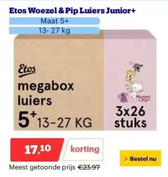 Bol.com Etos woezel & pip luiers junior+ aanbieding