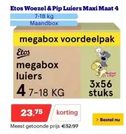 Bol.com Etos woezel & pip luiers maxi maat 4 aanbieding