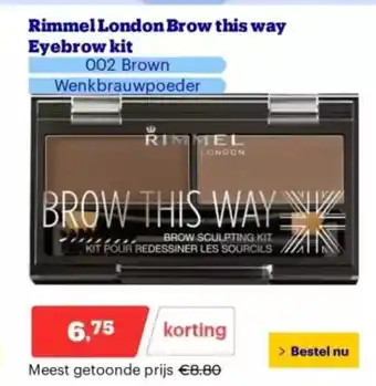 Bol.com Rimmel london brow this way eyebrow kit aanbieding