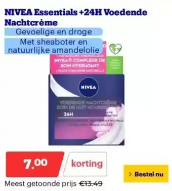 Bol.com NIVEA Essentials +24H Voedende Nachtcrème aanbieding