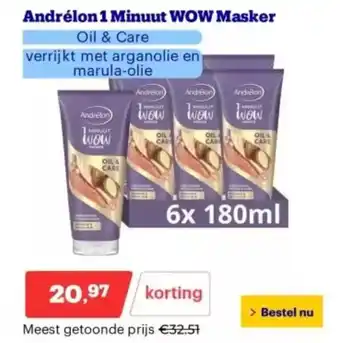 Bol.com Andrélon 1 Minuut WOW Masker aanbieding