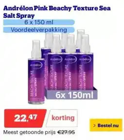 Bol.com Andrélon pink beachy texture sea salt spray aanbieding