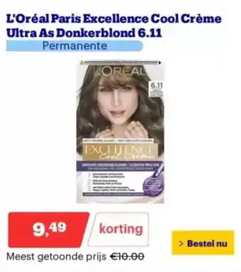 Bol.com L'Oréal Paris Excellence Cool Crème Ultra As Donkerblond 6.11 aanbieding