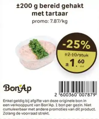 Bon Ap Bereid gehakt met tartaar aanbieding