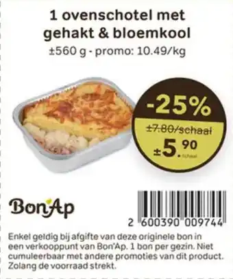 Bon Ap 1 ovenschotel met gehakt & bloemkool aanbieding