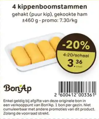 Bon Ap 4 kippenboomstammen aanbieding