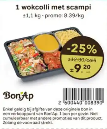 Bon Ap 1 wokcolli met scampi aanbieding