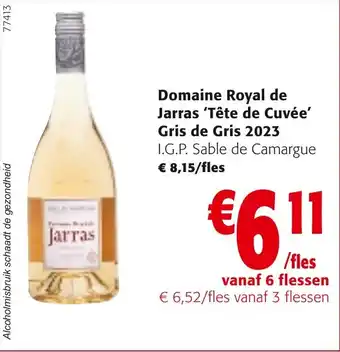 Colruyt Domaine Royal de Jarras Tête de Cuvée Gris de Gris 2023 aanbieding