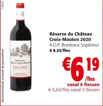 Colruyt Réserve du Château Croix Mouton 2020 aanbieding