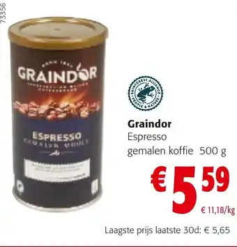 Colruyt Graindor espresso gemalen koffie aanbieding