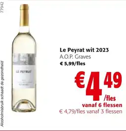 Colruyt Le Peyrat wit 2023 A.O.P. Graves aanbieding