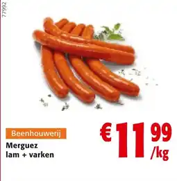 Colruyt Merguez lam + varken aanbieding