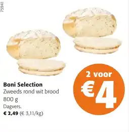 Colruyt Boni selection zweeds rond wit brood aanbieding